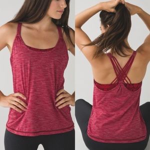 Lululemon Sunset Salutation Tank Heathered Heathered Cranberry  Size 10